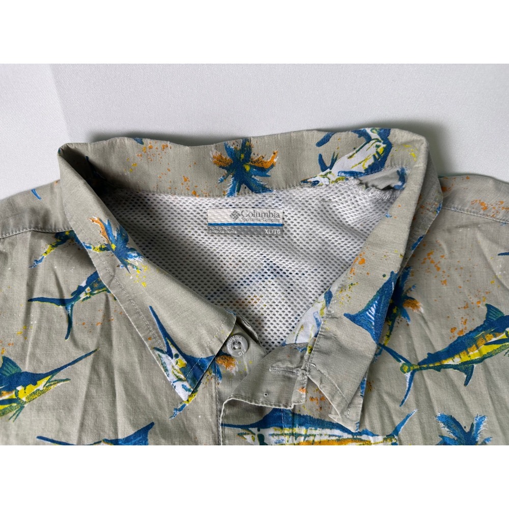 Columbia PFG Fishing Shirt Mens XL Marlin Palm Tree Button Up Casual - Picture 9 of 9
